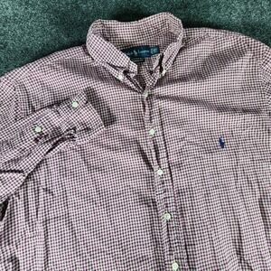 Ralph Lauren Classic Fit Plaid Button Down Shirt Mens Size XLT Long Sleeve